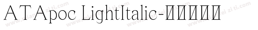ATApoc LightItalic字体转换